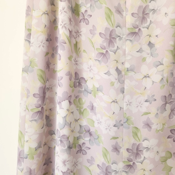 Vintage 90s Pendleton Pastel Purple Floral Midi Skirt‎ Size 14 Petite - Picture 10 of 15